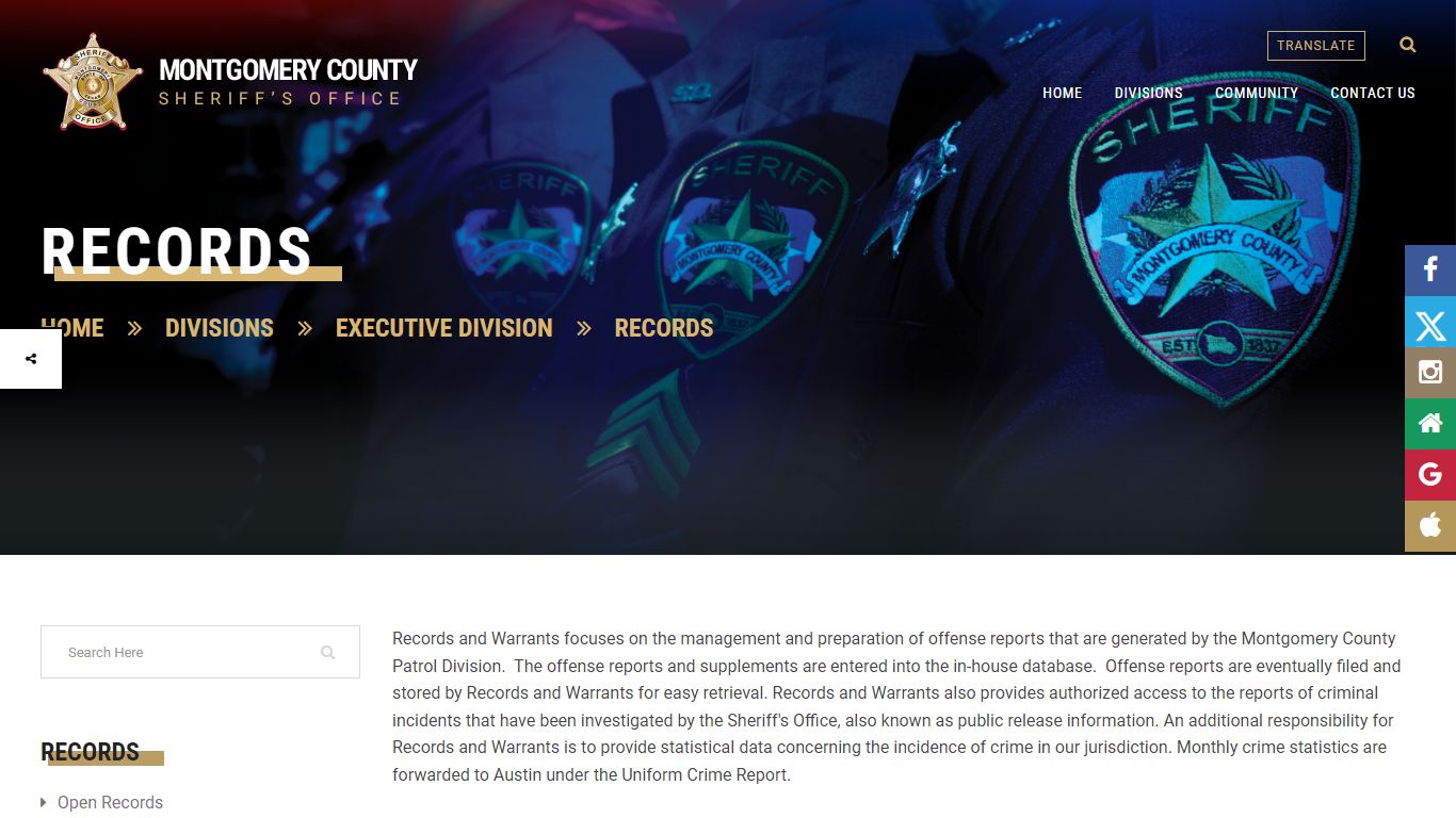 Welcome to Montgomery County Sheriff's office